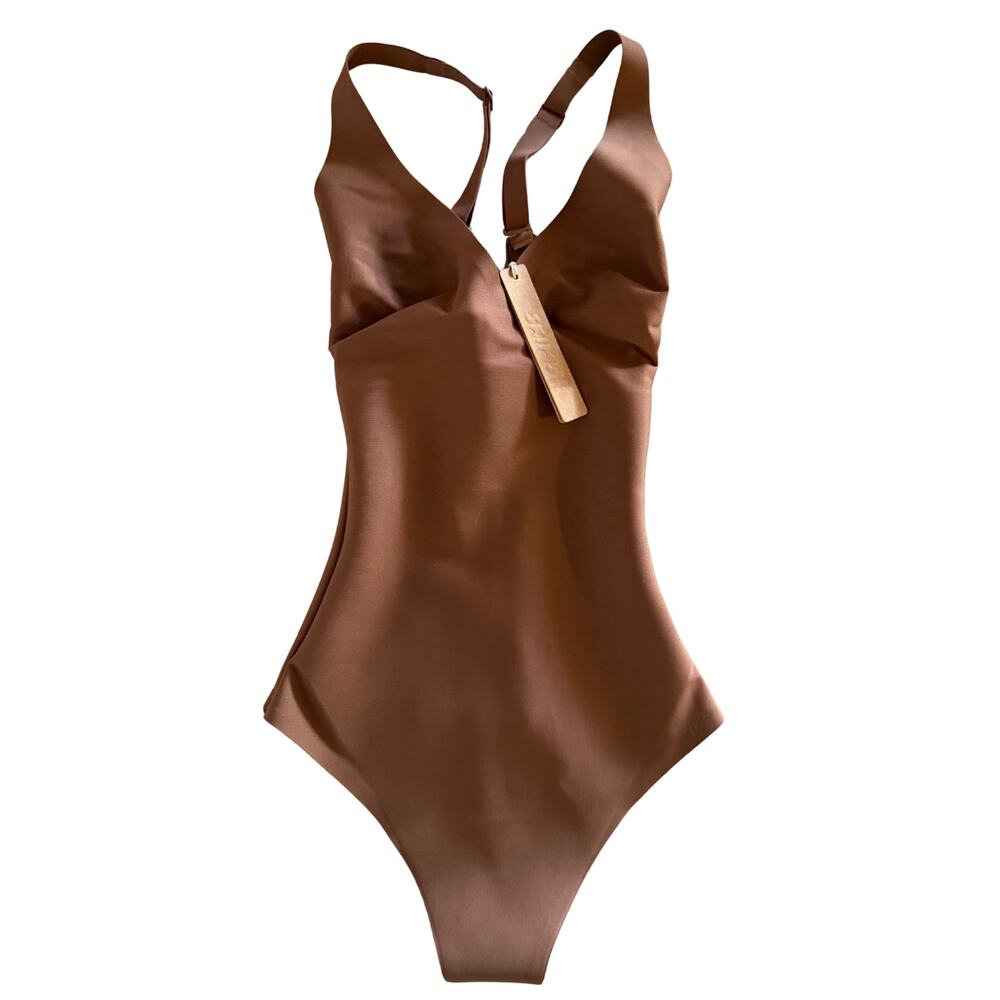 NWT SKIMS Body Core Sculpt Plunge Thong Bodysuit Jasper Size XS